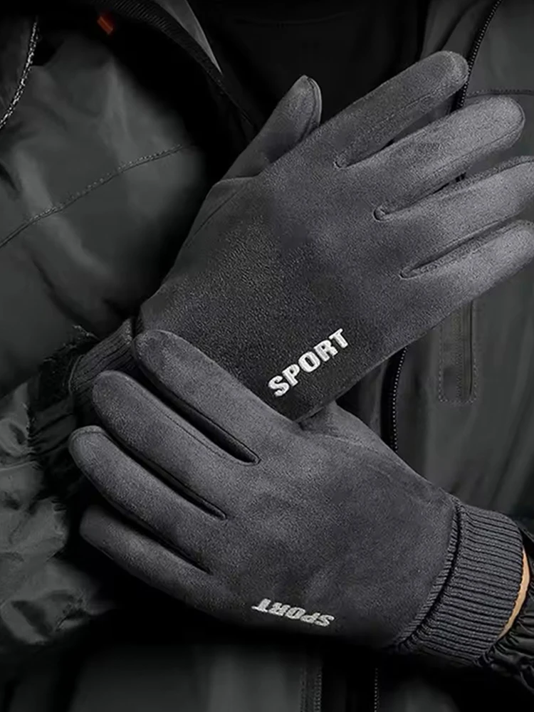 AliExpress RNO Rich Name Ocean Men Winter Gloves Outdoor Sports Cycling Running Motorcycle Ski Touch Screen Fleece Gloves Non-slip Waterproof Warm Full Fingers