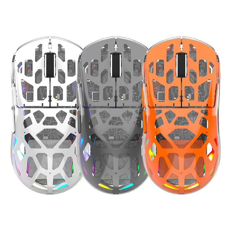 2025 BM560 Three Mode Bluetooth Wireless Transparent Mouse Glow The Third Mock Examination E-sports Game Desktop Laptop Office