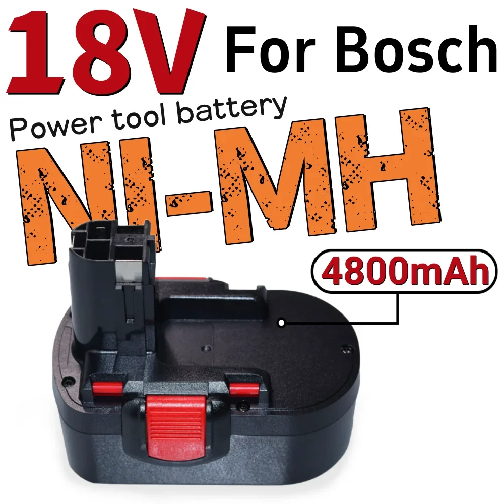 18V 4800mAh Ni-MH Rechargeable Battery Remplacement For Bosch BAT025 BAT026 BAT160 PSR180 VE-2 GSR18