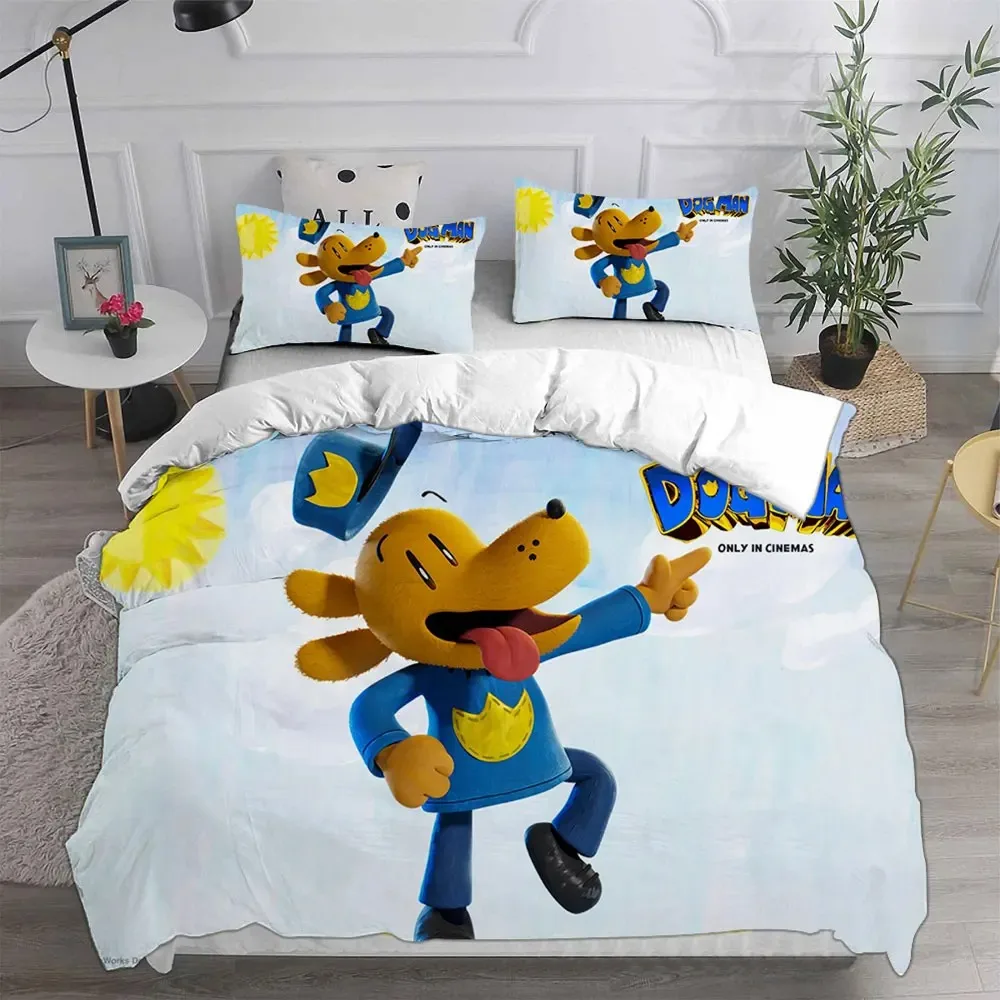Exquisite 3D Dog Man Wallpaper Digital Printing Bedding Set Duvet Cover Comforter Bed Youth Kids Girl Boys Gift