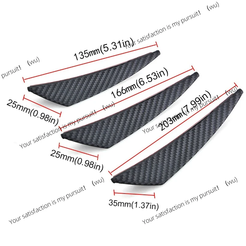 6-Piece universal rubber car, front bumper, spoiler, diverter, wing protection