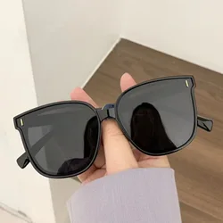 Fashion Korean Personality Ins Trend Black Square Frame UV400 Sunglasses for Unisex Street Sunglass