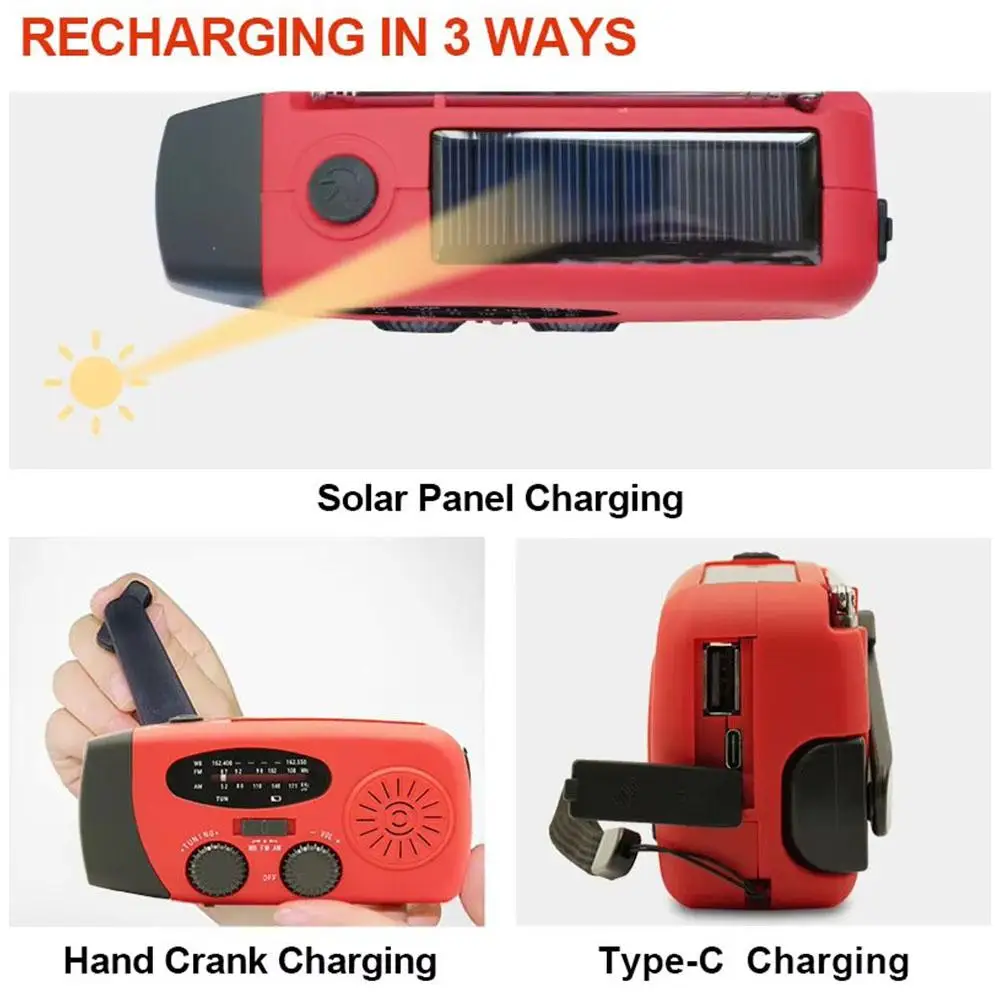 مصباح يدوي للطوارئ الشعلة لوحة طاقة شمسية قوة البنك القابلة لإعادة الشحن راديو اليد في الهواء الطلق الشعلة مصباح يدوي الطاقة LED M4N3