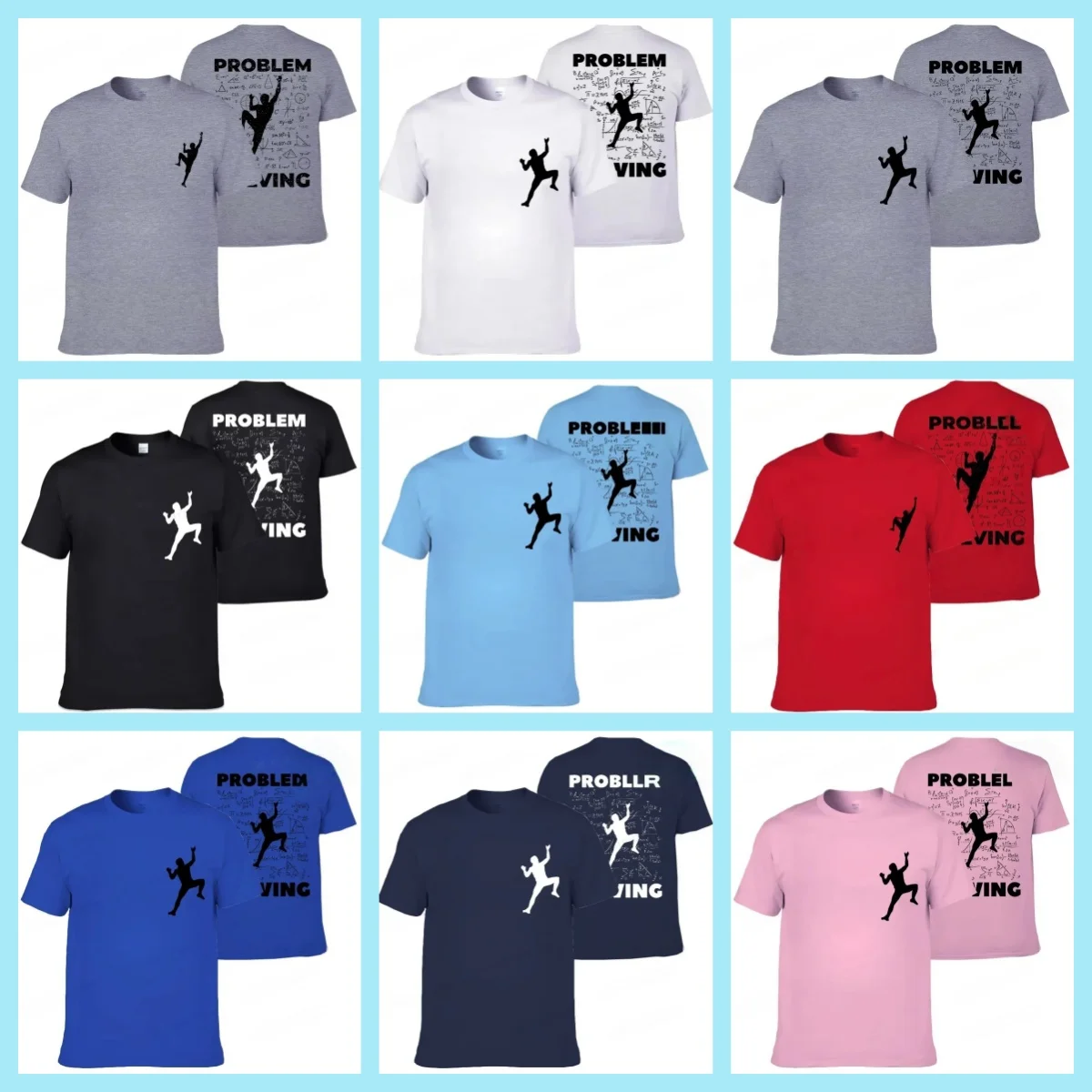

New Summer Tee Shirt Rock Climbing Men T Shirt Problem Solving Math Cool T-shirt Fashion Tops Tees Sport Climber T-shirt Unisex