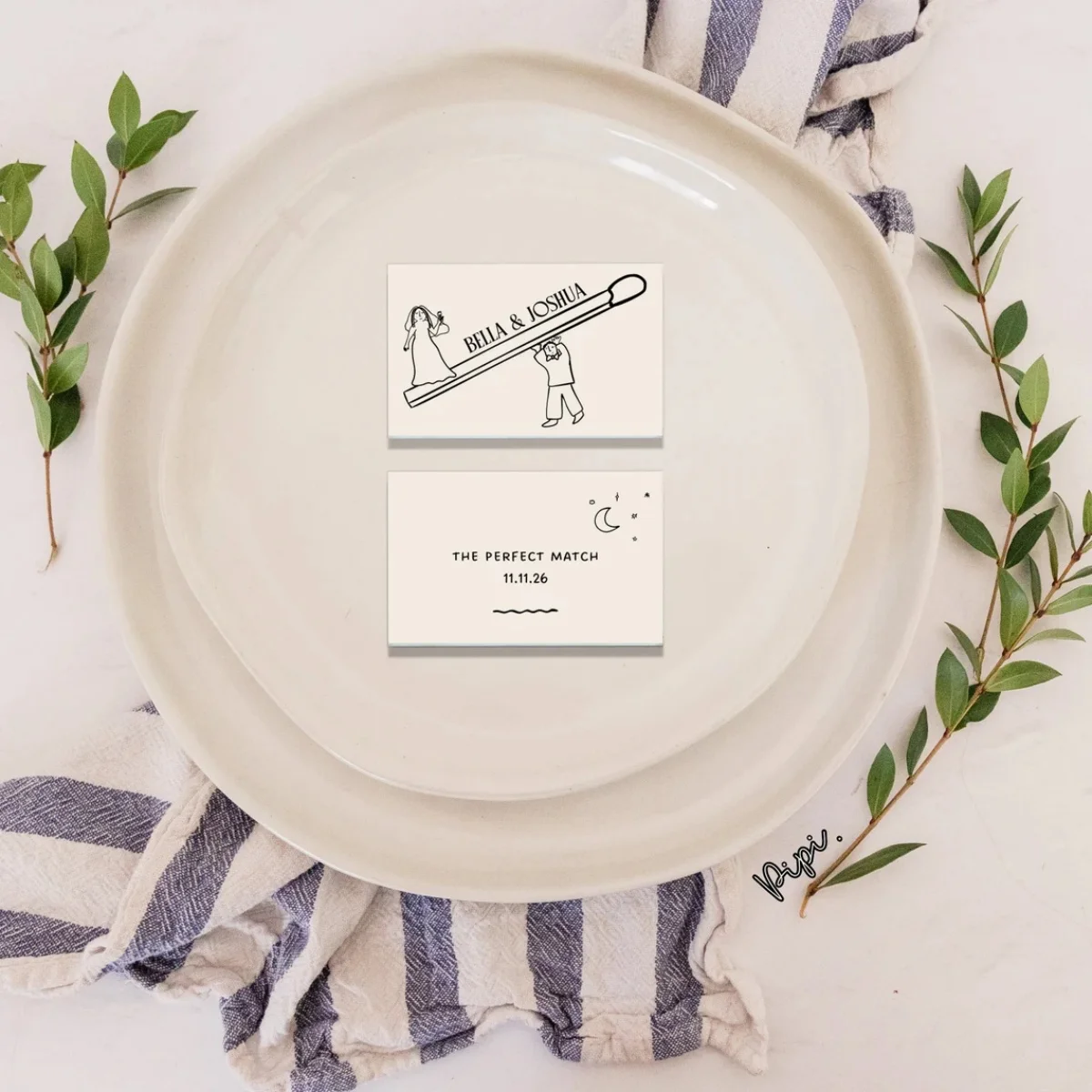 

Matchbox Favor Template Hand Drawn Cute People Scribble Illustration Wedding Matches Custom Gift For Guests Wedding Gift Quirky