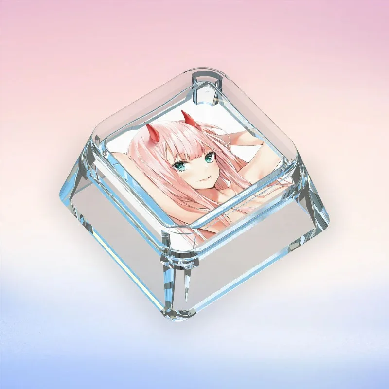 Cute DARLING in The FRANXX Anime Artisan Key Cap Zero Two Point Custom Cartoon Transparent Keycaps for Mechanical Keyboard Gift