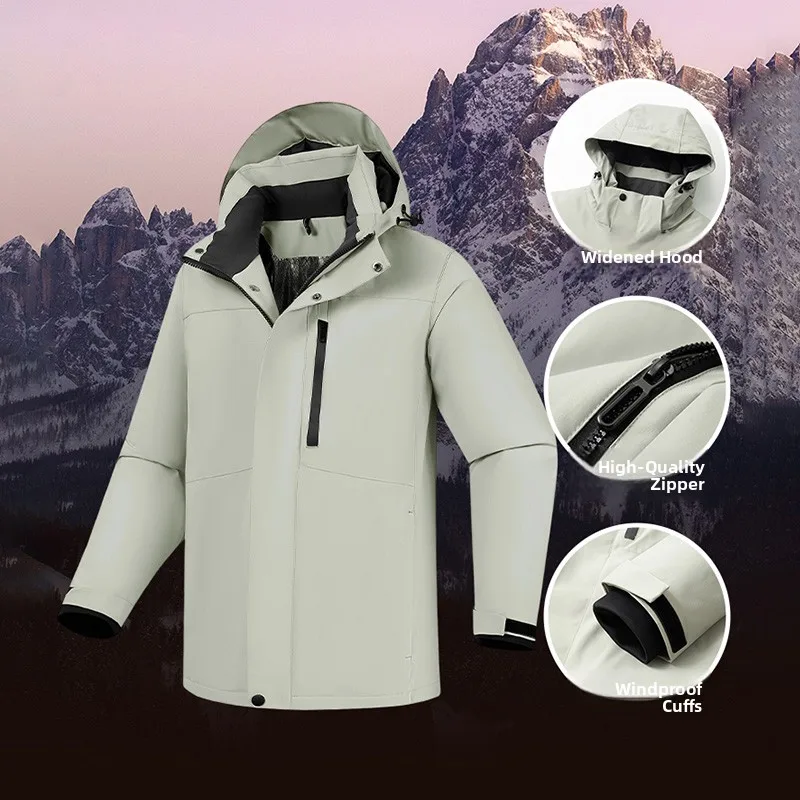 

Dough Family Men's Casual Outdoor Windproof Waterproof Detachable Hood down Jacket 2025 Autumn Winter Fashion Style
