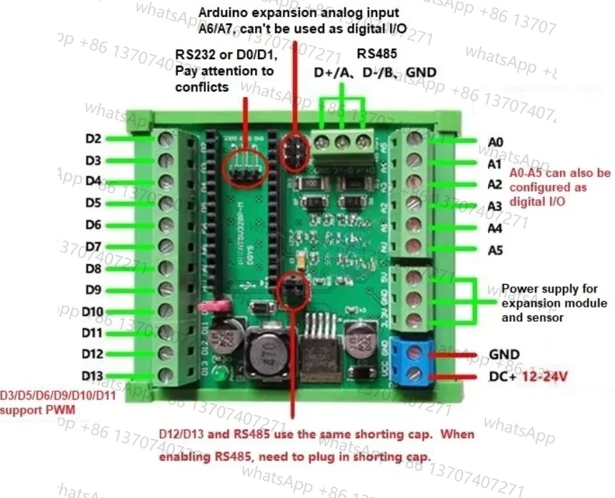 Papan Pengontrol MCU + Kit Papan Pengembangan RS485 Modbus untuk Arduino Nano ATMEGA328P