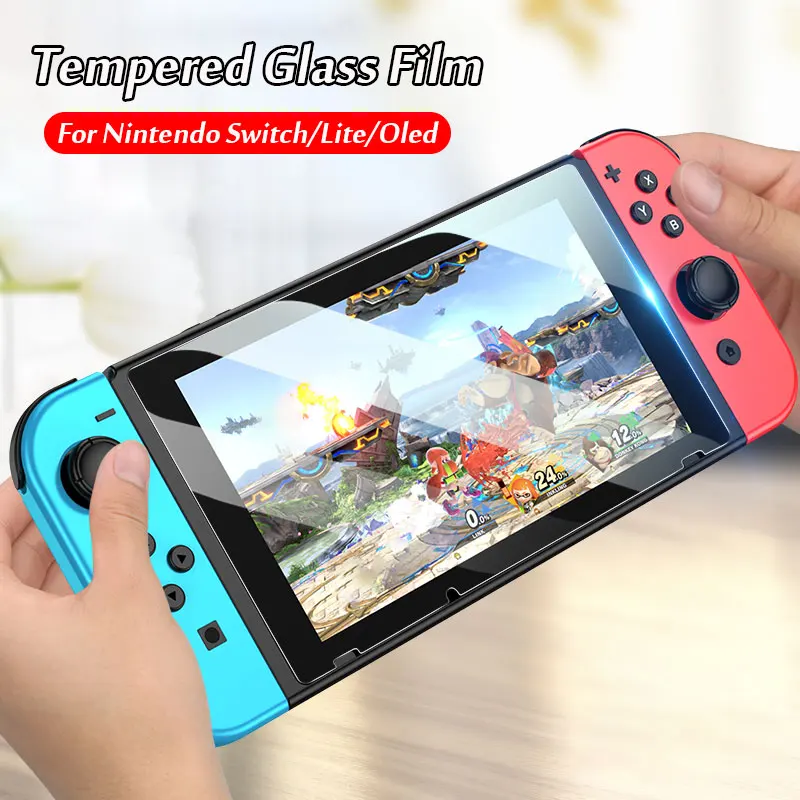 Tempered Glass Protective Film For Nintendo Switch NS Lite Game Console Curved Edge Full Cover Screen Protector Case Accessories