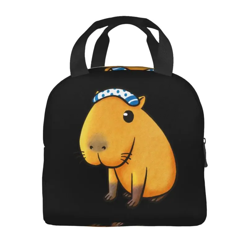 Custom Capybara Lunch Bag Women Kawaii Animal Cooler Warm Insulated Lunch Boxes for Student School