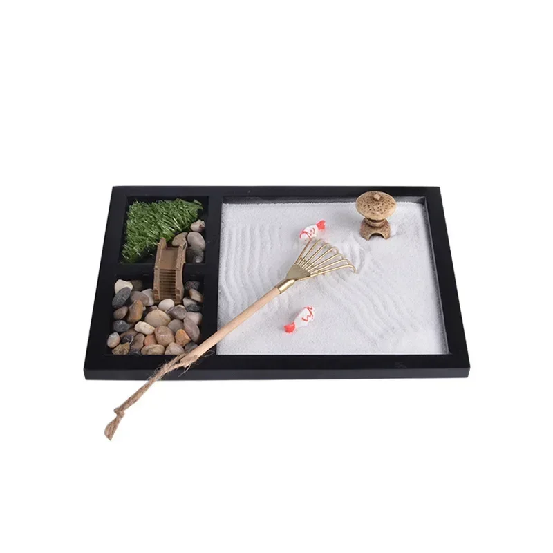 Zen Garden Sand Meditation Peaceful Relax Decoration Set Spiritual Buddha Incense Burner Feng Shui Yoga Decor