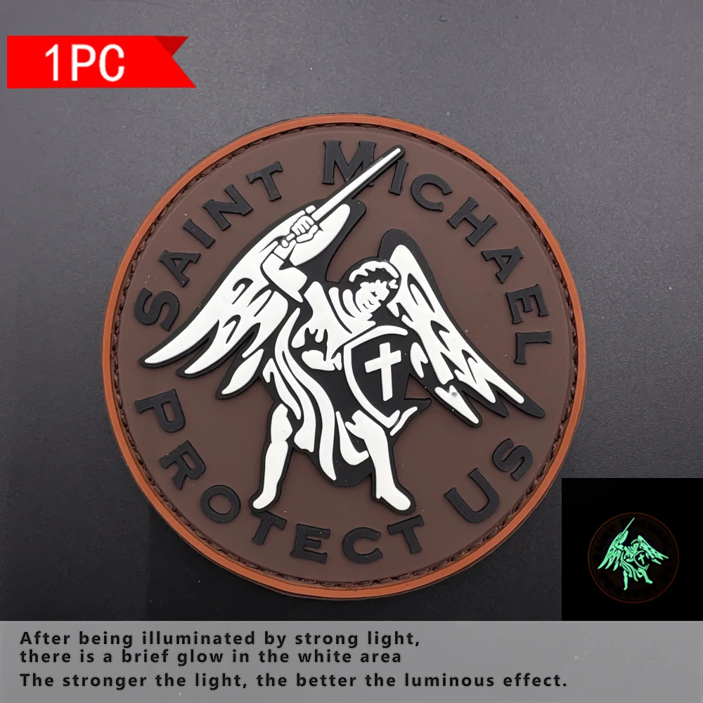 Round Angel Wings Character Pattern Pvc Glow-In-The-Dark Arm Patch Badge for Jackets, Bags, Helmets DIY Decorative Patch with Fleece Backing