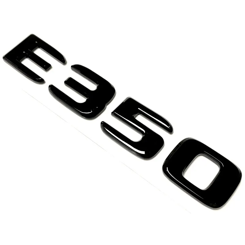 3d  Glossy Black ABS Car Trunk Letters E350 Emblem Badge Logo Sticker for Mercedes Benz W212 W213 Accessories