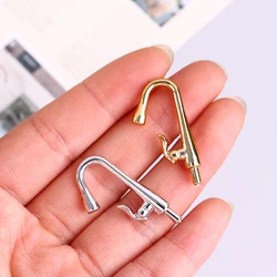 2Pcs/set 1:12 Dollhouse Miniature Bathroom Kitchen Furniture Accessories Faucet Tap Simulation Toys For Doll House Decor