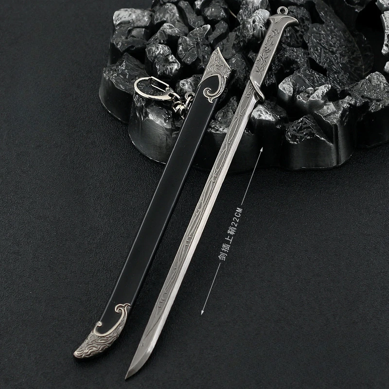 Épée Thranduil Sindar Elves Movie Peripharrate, Katana en métal, épée de samouraï médiévale, arme, modèle, artisanat, cadeaux, jouets, 22cm