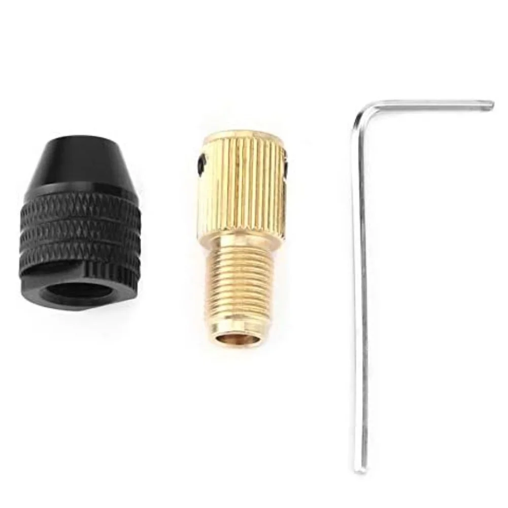 Metal Drill Chuck with Brass Connecting Rods Holds Bits 0 3 to 3 4 Millimeters Compatible with Motor Shafts and Tools