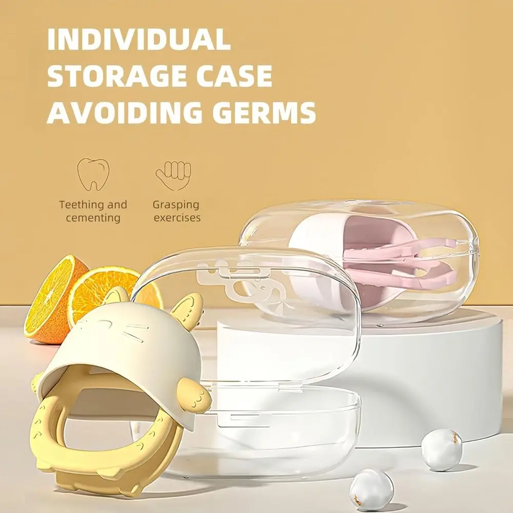 

Food-Grade SiliconeTeething Mittens with Adjustable Strap Anti-Sucking Glove Chew Soothes Gum Discomfort Soft Tooth Gel