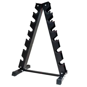 Multifunctional 10-Layer Steel Triangle Dumbbell Rack Storage Stand Portable Fitness Equipment