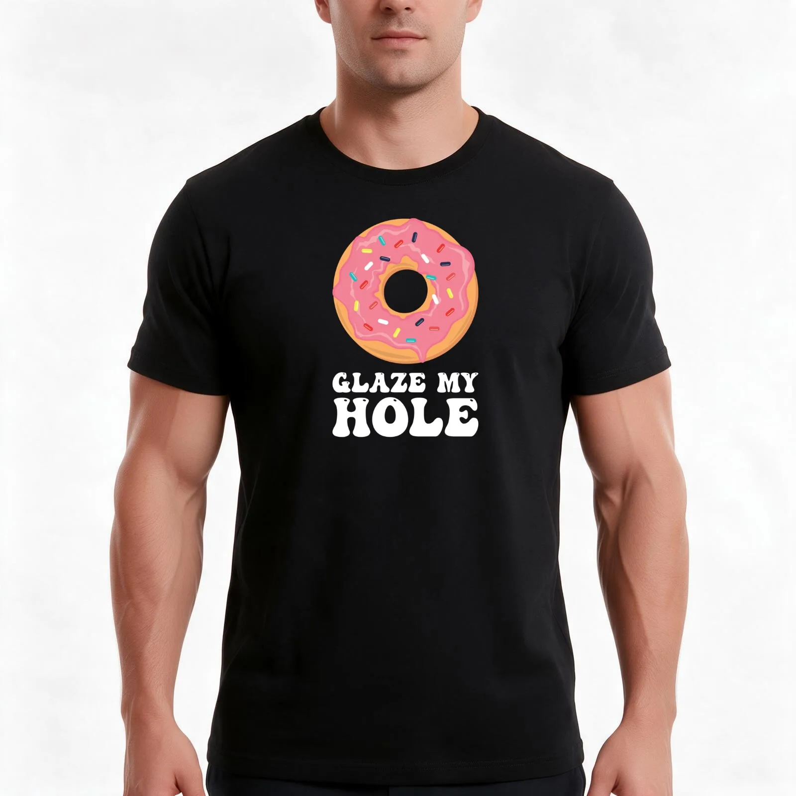 Glaze my hole T-Shirt Summer Casual Cotton Tee Oversized Streetwear Tops Vintage Graphic Print Loose Fit Short Sleeve