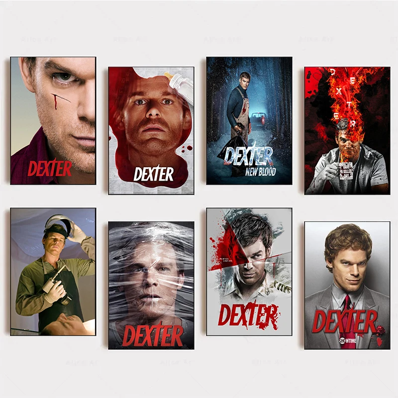 Póster Retro clásico de suspenso del crimen, figura de Dexter, pintura en lienzo, imágenes artísticas de pared modernas, decoración estética para sala de estar y dormitorio