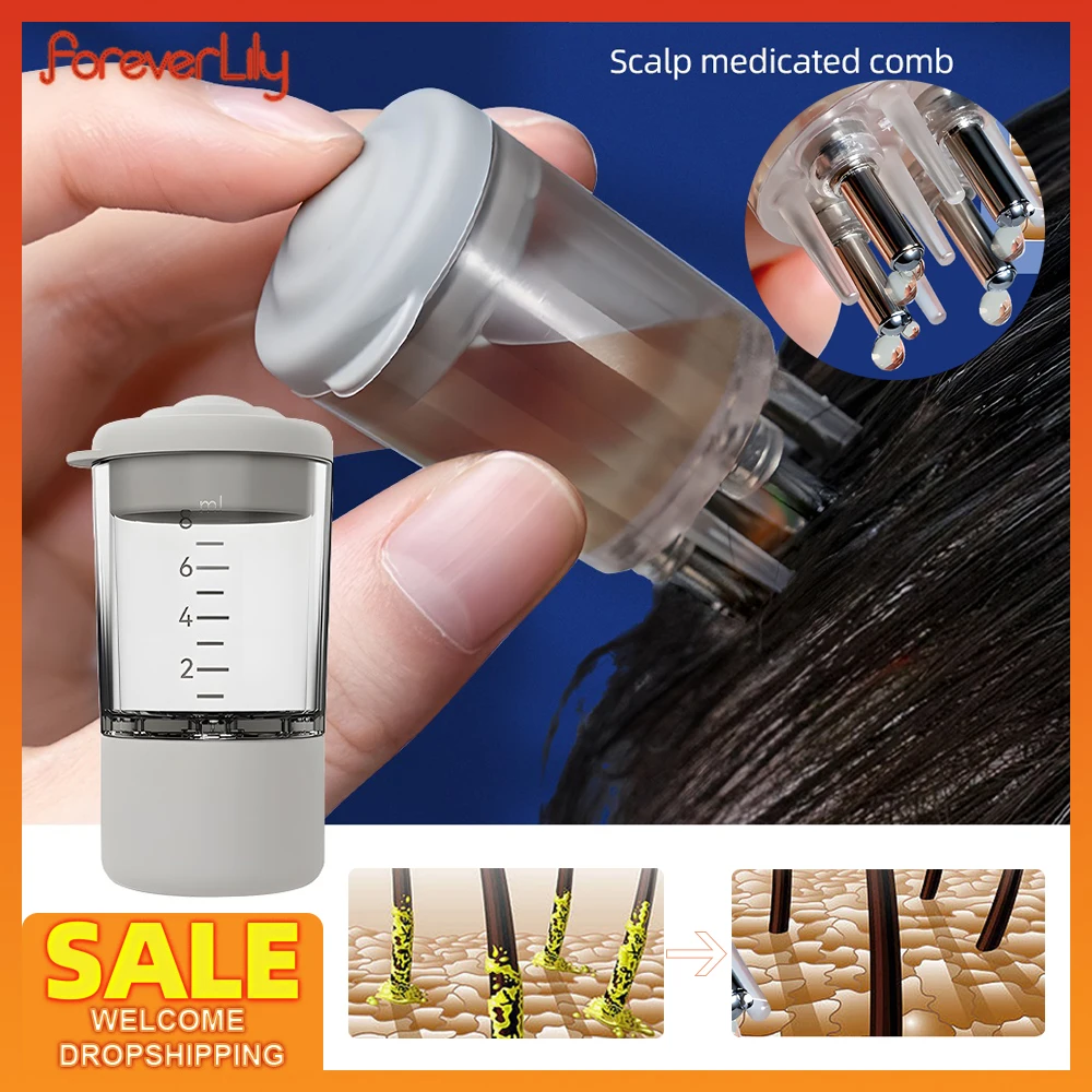 

8ML Scalp Applicator Liquid Comb Ball Design Medicine Scalp Head Fluid Comb Essential Oil Hair Treatment Device Anti-Hair Loss