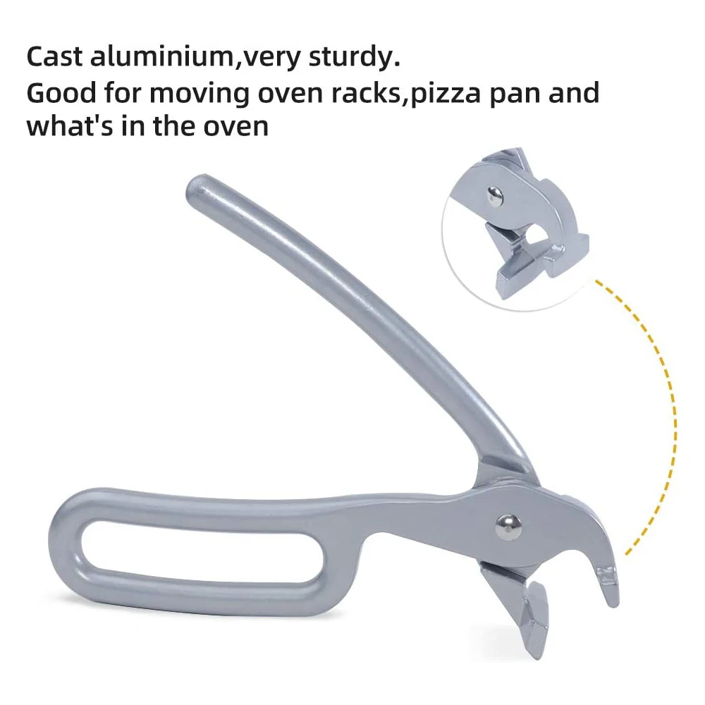 Pizza Pan Gripper for Deep Pizza Pans Heavy Duty Cast Aluminum Pan Tongs Oven Pans Gripper Clips Hot Plate Bowl Retriever Tools