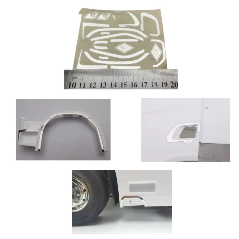 

Tamiya Metal Paste Front Wheel Eyebrow Metal Stickers Decoration Parts for 1/14 Tamiya Truck Tractor Scania 56368 770s RC Cars