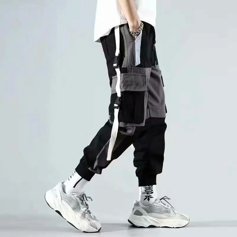 Overalls Spring Autumn Men New Style Splicing Loose Trendy Brand Ins Foot Binding 2025 Hip-hop Pants One Piece Drop Shipping