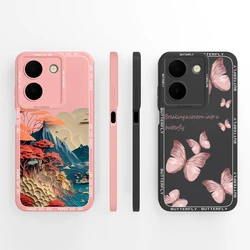Cases For Vivo Y36 4G 5G Cartoon Fashion Girl Liquid Silicone Antifouling Durable Anti-drop Shell For vivo y36 4g 5g Cover Funda