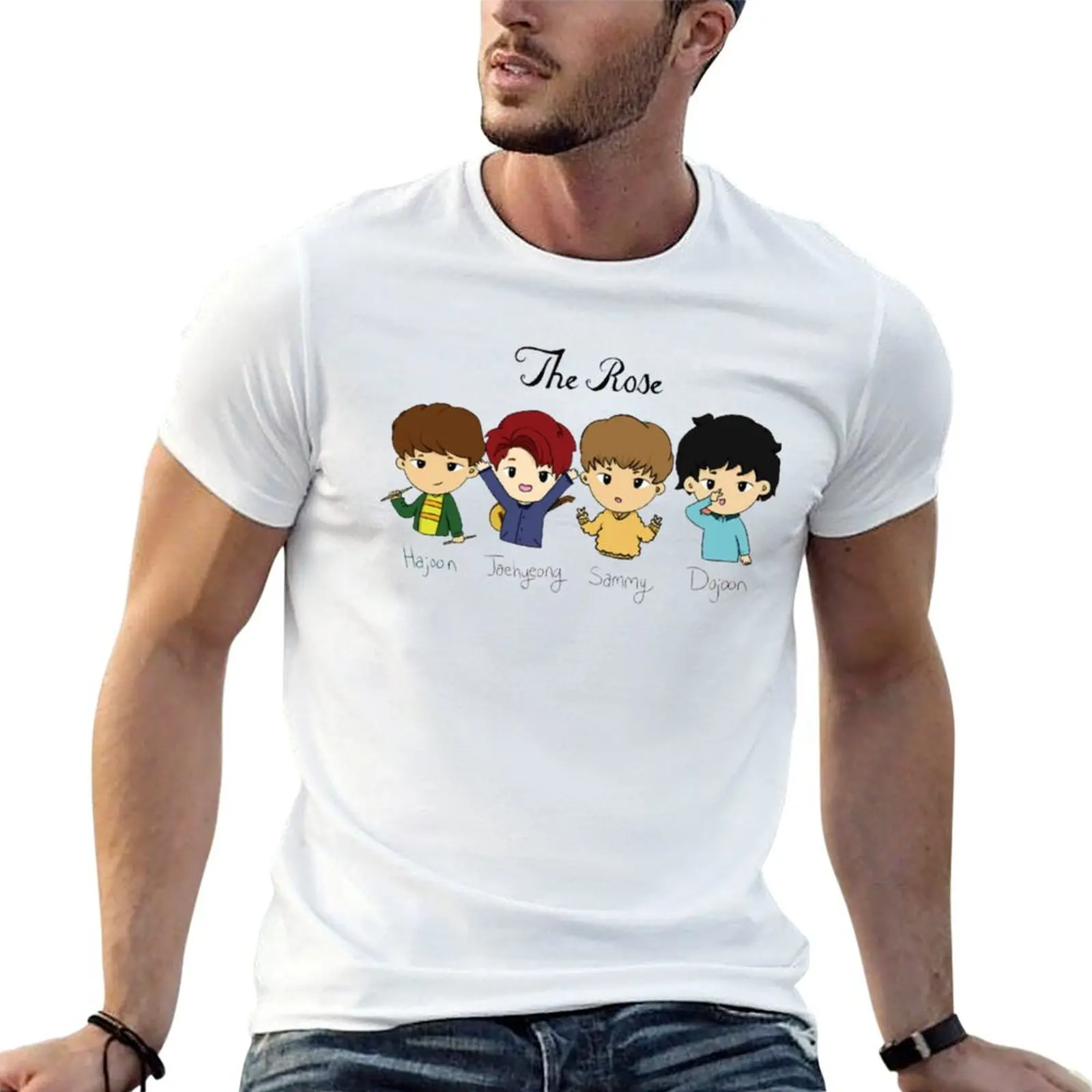 

the rose kpop, the kpop BAND, kpop крутой дизайн роза, футболка kpop мешковатые рубашки возвышенные мужские футболки высокого качества