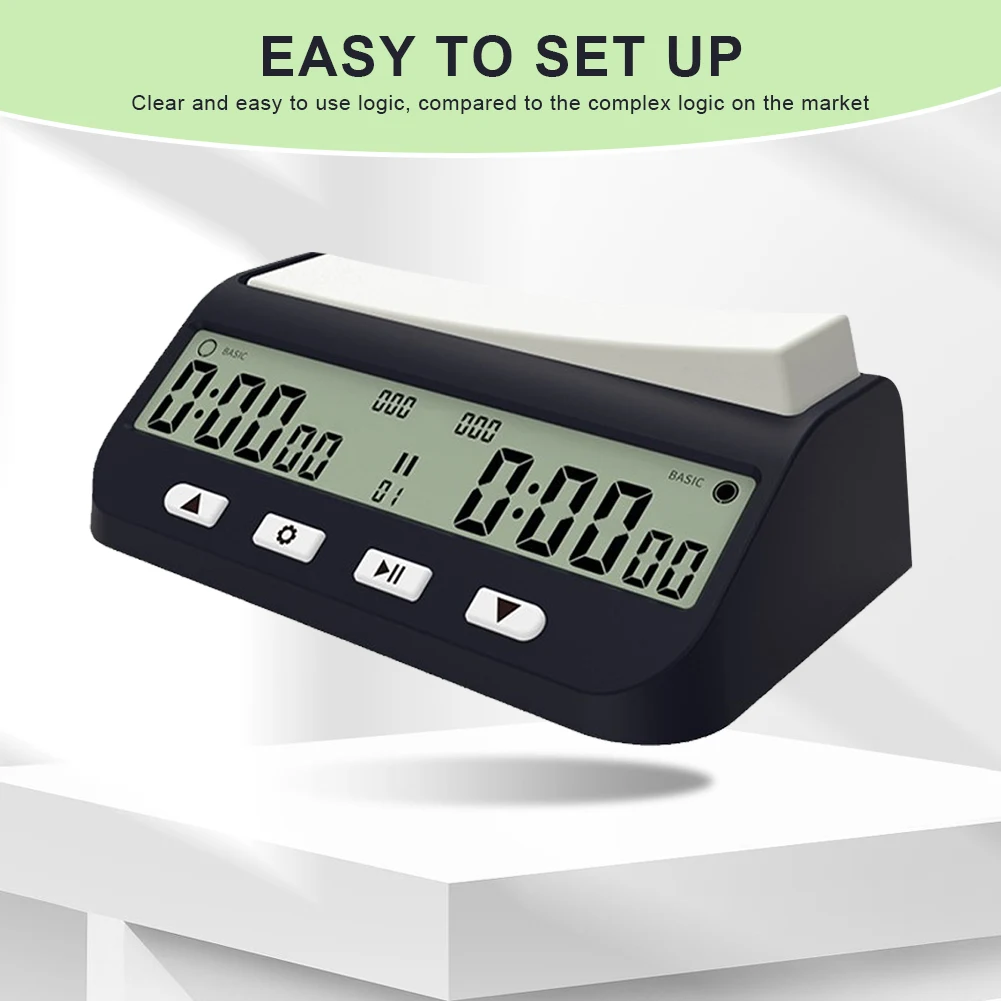 Chess Clock with Basic Bonus Delay and Positive Time Features Competition Game Stopwatch for Chess Game I-GO and Chinese Chess