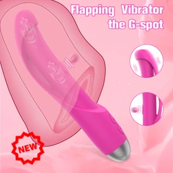 Vibrador de silicona suave con 10 modos, consolador realista, pene potente, solapa de vibración, golpeteo, Juguetes sexuales, masturbador de orgasmo femenino adulto