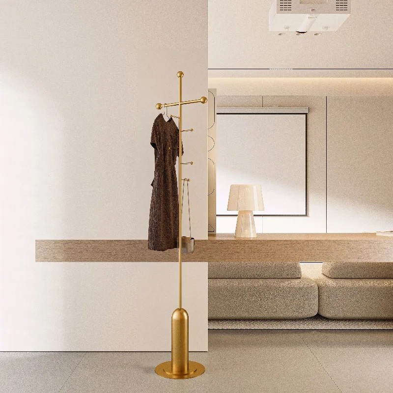Simple Stainless Steel Coat Rack Light Luxury Entrance Clothes Hanger Bedroom Clothing Storage