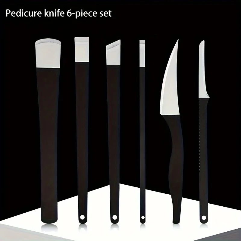 Set per la cura dei piedi in acciaio inossidabile da 2/6 pezzi, coltello esfoliante affilato e raschietto liscio per i piedi, tagliaunghie incarnite, rimozione della pelle morta