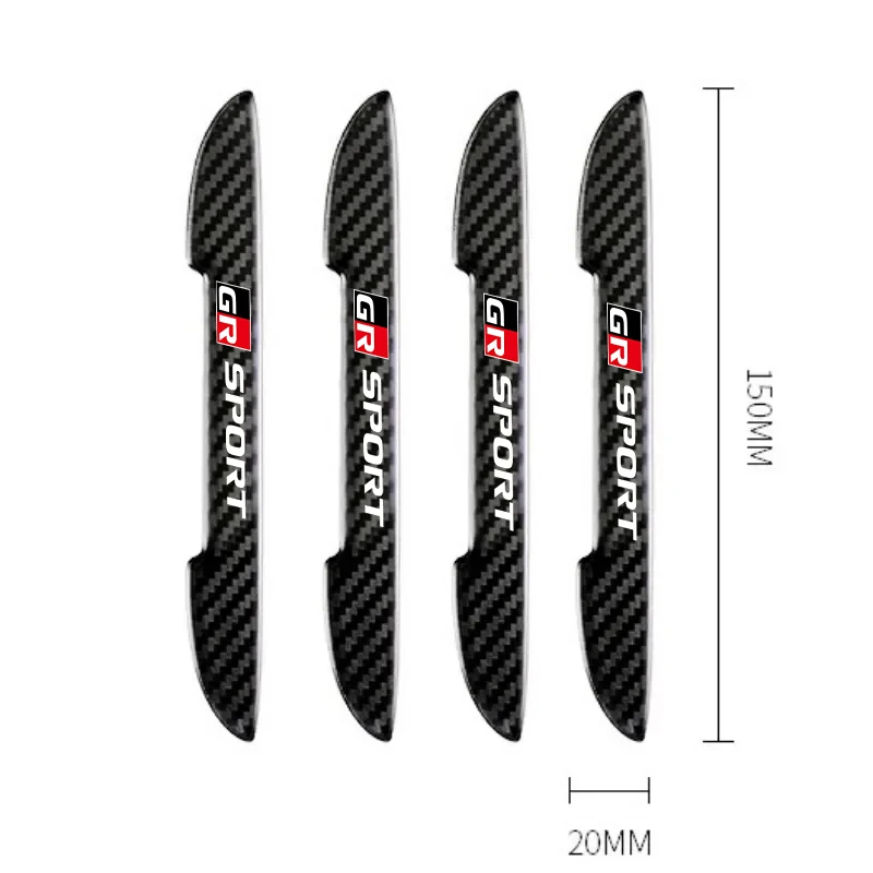 4Pcs Car Door Sticker Protector Strip Edge Guards for Toyota GR Sport Gazoo Racing Yaris 86 Corolla Hilux Supra C-HR Accessories