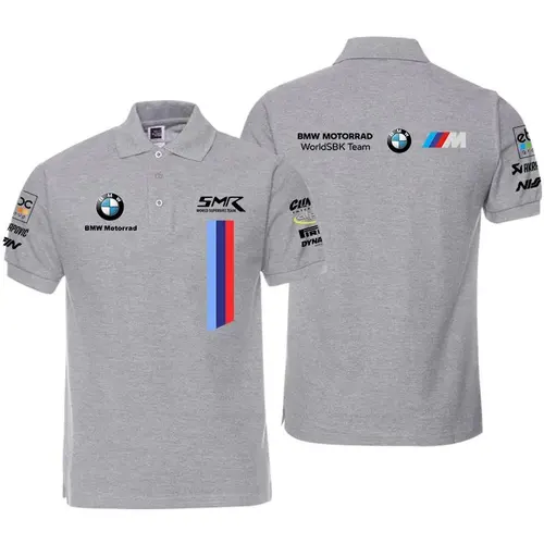 Imagen 2 del producto Polo del equipo de carreras BMW F1, chaqueta de moto de carreras al aire libre para hombres y mujeres, nueva camisa estampada BMW
