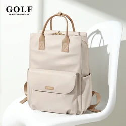 GOLF Backpack 15 inch Laptop Women Nylon Backpacks with Compartments Leather Handle Waterproof Elegant Back Pack Bags for Ladies