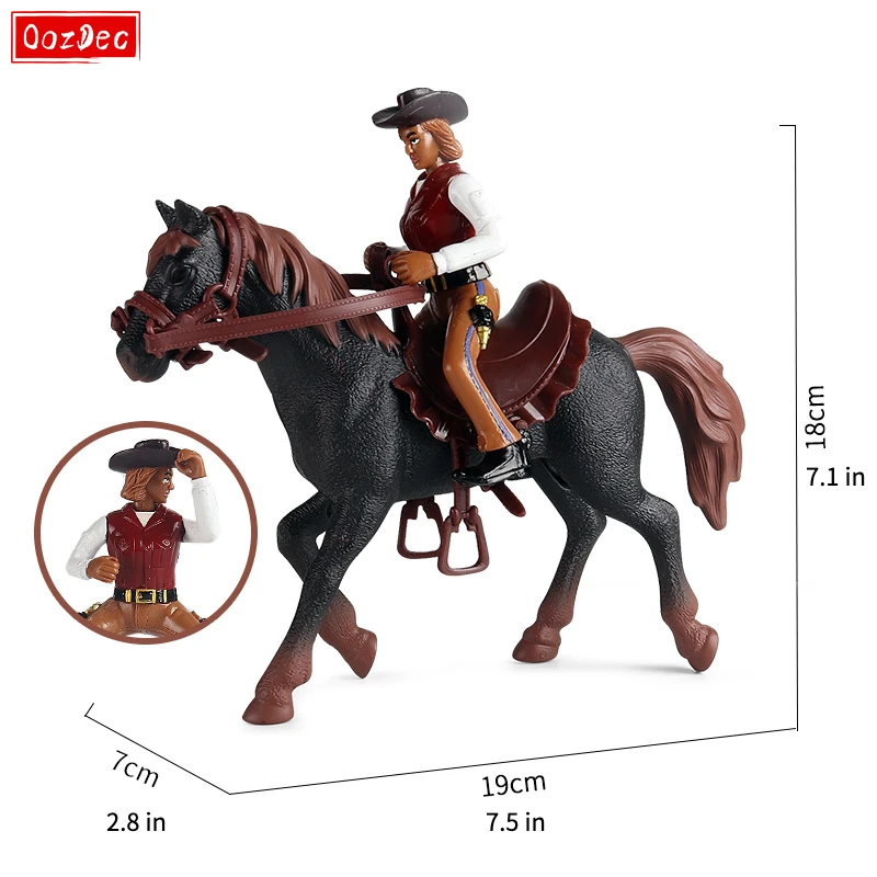 OozDec West Cowboy Pferd Modell Action-figuren Emulational Horseman Pferd Tiere Ornamente Spielset Figur Kinder Spielzeug Geschenk