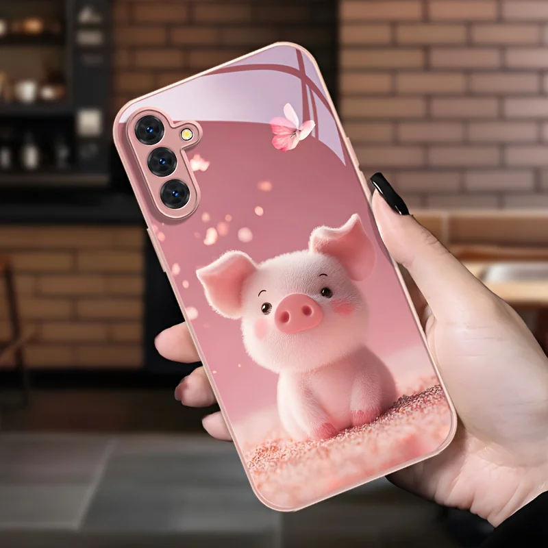 

Versatile, and Durable Pink Glass Phone Case for Samsung Galaxy A36, A52, A53, A54, A55, A56, S21, S22, S23, S24, S25 S26