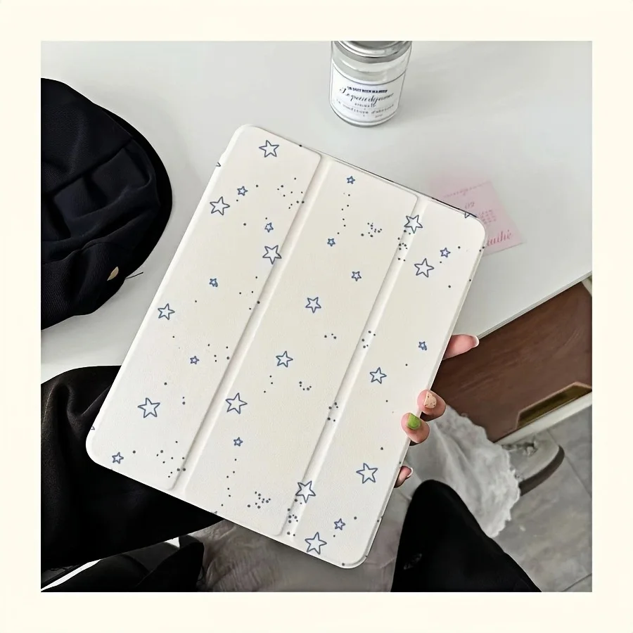 

For iPad Air7 Air6 Air11 A16 11th M3 iPad Pro11 2024 10th 10.9 10.2 Air3 10.5 Cute Star Tablet Case with Pen Holder