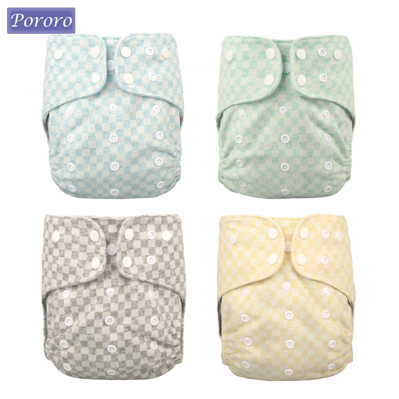 2024 New AI2 Diaper Graphene Sterilization Lining Baby Cloth Diapers Washable Cotton Diaper Checker Waterproof Nappy Panties