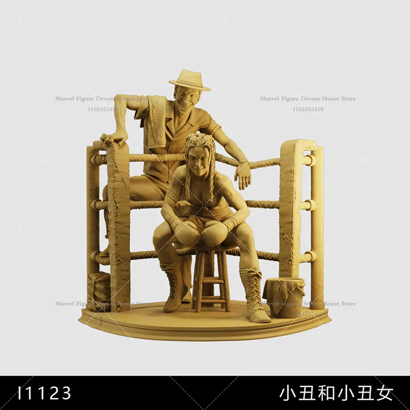 1/64 1/43 1/35 Scale Miniature Scene Dolls Un-panited White Figure Mini Model Boxing Ring Boxer Muscular Hunk With Wrestler