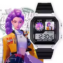 K-POP Demon Hunters Sports Watches Anime Digital Watches Multifunction Waterproof Wristwatch Silicone Electronic Clock Gift