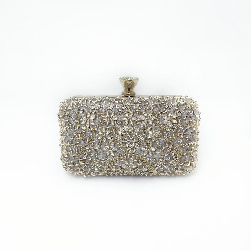 Hollow Out Style Diamonds Clutch Luxury Metal Rhinestones Evening Bags Flap Party Wedding Handbags Purse