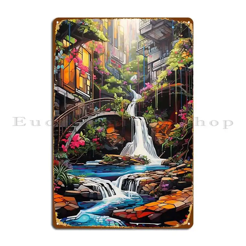 Urban Dreamland Graffiti Meets Nature S Serenity 15 Metal Plaque Poster Garage Living Room Pub Wall Decor Iron Tin Sign Poster