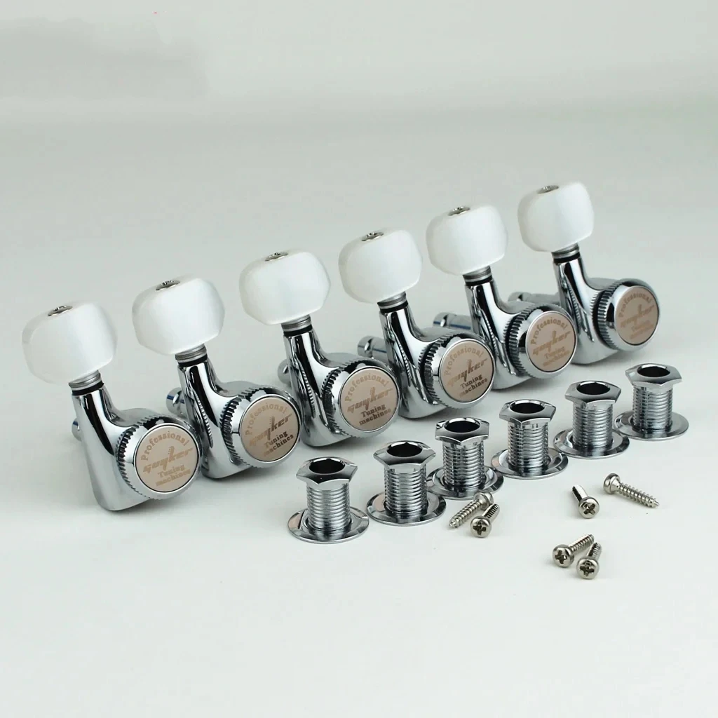 

Guyker uitar Locking Tuners 1:18 Ratio Lock String Tuning Key Pegs Machine Heads Chrome