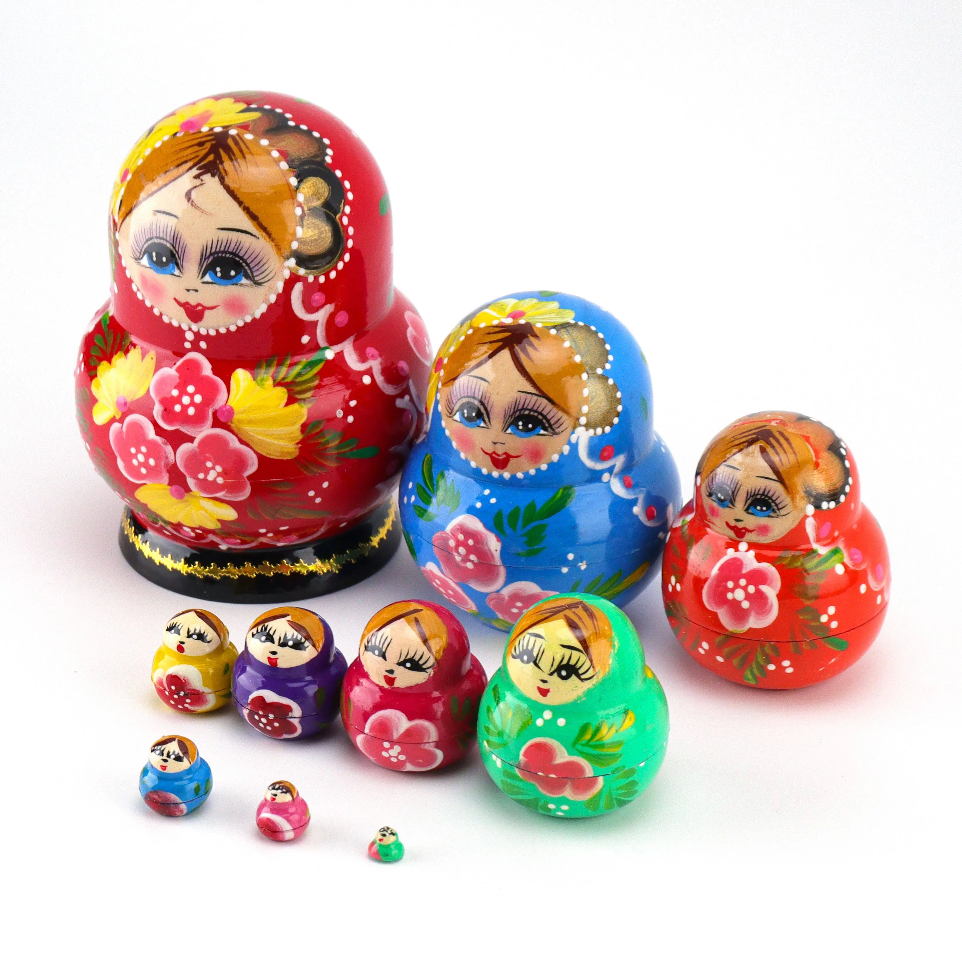 For 10 layers of big belly color matryoshka paint birthday gift wooden handicraft gift