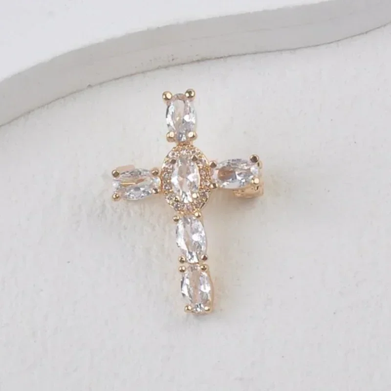 New Rhinestone Cross Brooches for Women and Men - Unisex Gold and Silver Color Crystal Badge Lapel Pin Fashion Jewelry Gifts