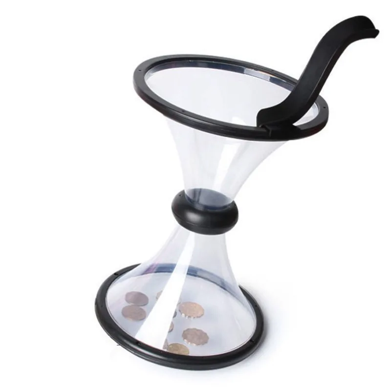 Gravity Whirlpool Coin Bucket, a playable piggy bank whirlwind for saving money