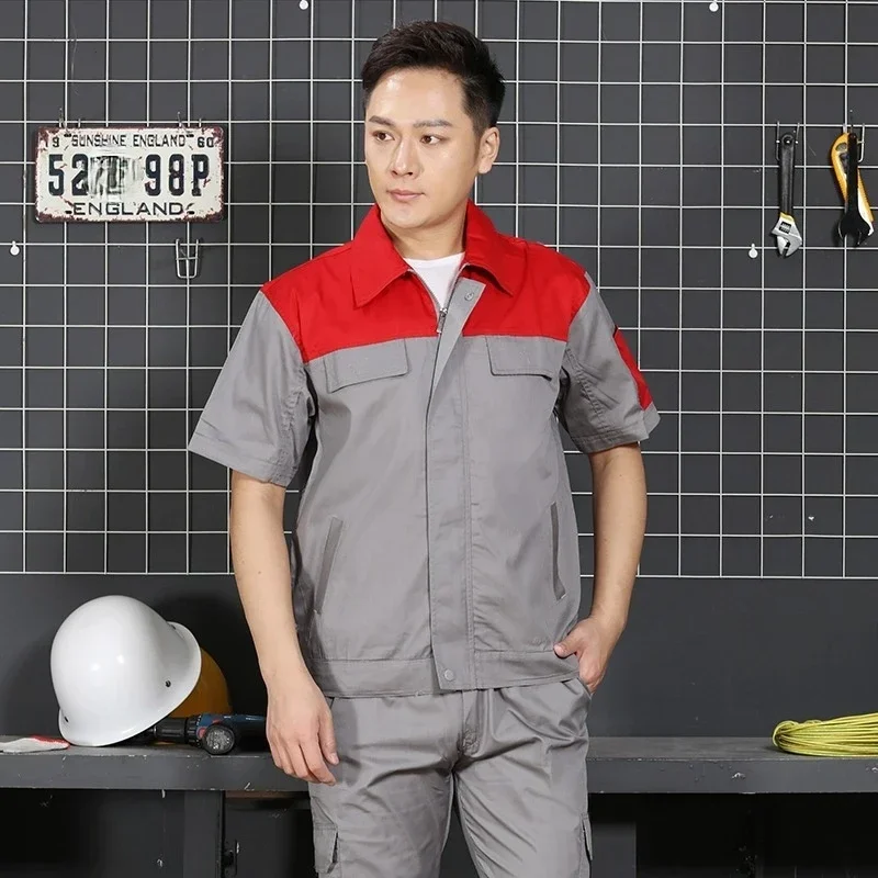 ワークショップユニフォーム男性女性作業服通気性制服工場ワークショップサービス車の修理エンジニアリングオーバーオール